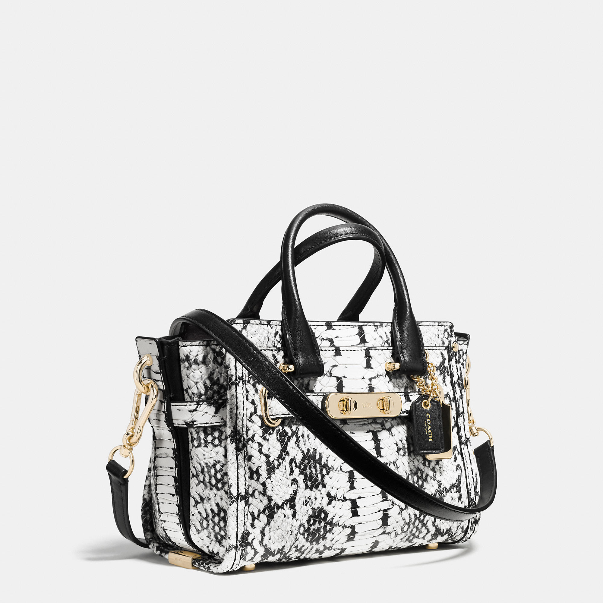 Sale Hot Shows Coach Swagger 20 In Colorblock Exotic Embossed Leather